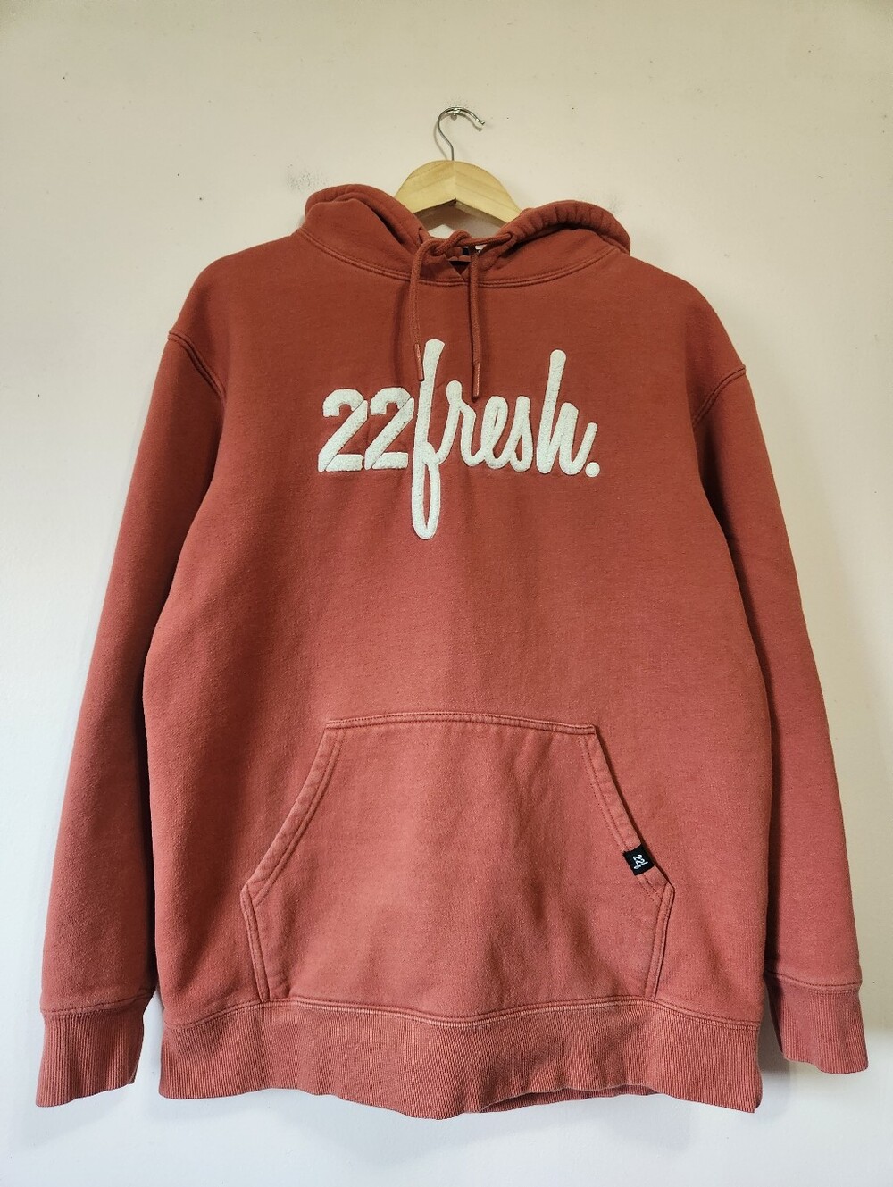 22fresh Unisex Rust Chenille Logo Pullover Hoodie Size Medium